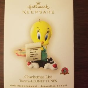 Chwistmas List. Tweety Bird Looney Tunes. Hallmark ornament 2007.